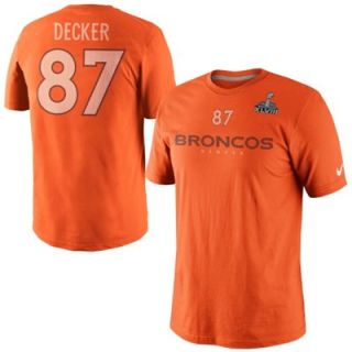 Nike Eric Decker Denver Broncos Super Bowl XLVIII Name & Number T Shirt   Orange