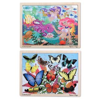 Melissa & Doug Jigsaw Puzzle Bundle contains Mermaids and Butterflies, 48 Piece Toys & Games