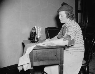 1938 photo Mrs. Allen J. Ellender, wife of Senator from La. Doing Red Cross w d7  