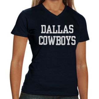 Dallas Cowboys Ladies Coaches Too V Neck T Shirt   Navy Blue