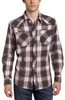 Affliction Men's Long Sleeve Button Down Shirt, Black/Red Plaid, Small at  Men�s Clothing store