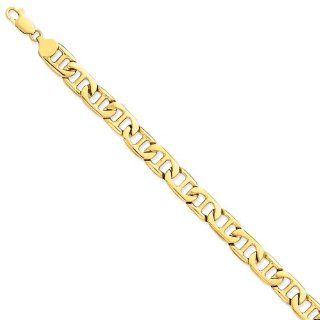 14k Yellow Gold Men Solid Anchor Link Chain Bracelet   Fine Jewelry Gift Jewelry
