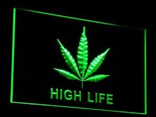 ADV PRO e006 g Marijuana Hemp Leaf High Life NR Neon Light Sign   Pot Leaf Neon Light