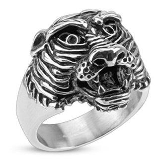 Stainless Steel Ferocious Tiger Wide Cast 19mm Ring R553 Other Rings Jewelry