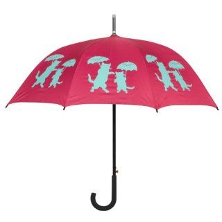 The San Francisco Umbrella Company Walking Stick Rain Umbrella, Wine Red and Turquoise