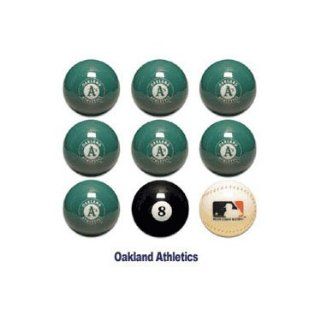 Oakland Athletics MLB Licensed Billiards Ball Set of 9 (7 Team, 1 Cue, 1 Eight Ball)  Sports & Outdoors