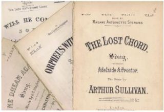 Arthur Sullivan   Sullivan, Arthur. The Lost Chord and eight other songs. Collection of nine songs, folio sheet music. Arthur Sullivan Entertainment Collectibles