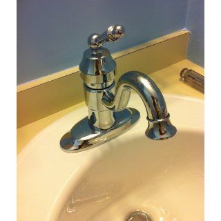 Moen S411 Waterhill One Handle High Arc Bathroom Faucet, Chrome   Touch On Bathroom Sink Faucets  