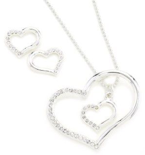Western Edge Double Heart Jewelry Set Jewelry