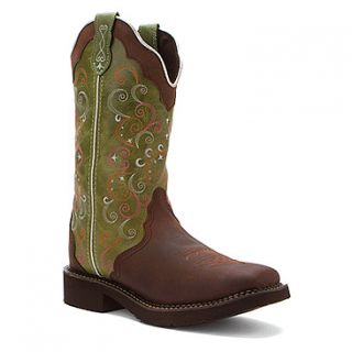 Justin Boots L2905 12 Inch  Women's   Walnut/Green Cow