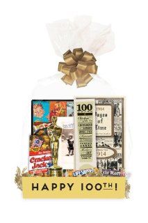 100th Birthday Gift Basket (Unique, Nostalgic, Created with Care Especially for Golden Centennial Milestone Celebrations) 1914  Gourmet Candy Gifts  Grocery & Gourmet Food
