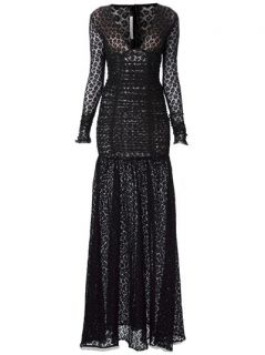 Alessandra Rich Sheer Long Leopard Print Dress