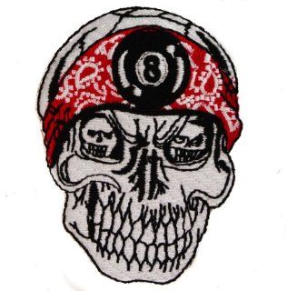8 EIGHT BALL DO RAG SKULL 3 inch Iron or Sew on BIKER Patch