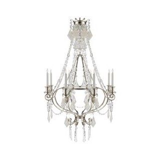 Thomas O'Brien Verona Eight Light Chandelier in Polished Nickel with Crystal and Quartz Trim by Visual Comfort TOB5023PN CGQ    