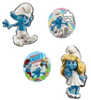 SMURF Smurfette Movie Large Figure 4 Happy Birthday Party Helium Mylar Balloons Health & Personal Care