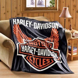 Harley Davidson Fleece Throw Blanket By Collections Etc  