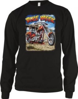 Bike Week Motorcycle Mens Biker Thermal Shirt, Chopper On The Bay Design Men's Thermal Clothing