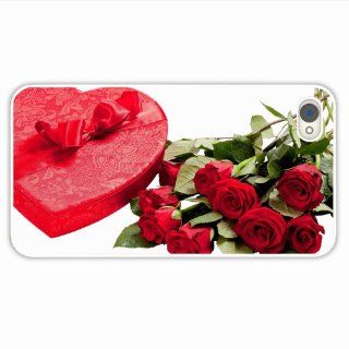 Make Apple Iphone 4 4S Holidays Valentines Day Gift Roses Love Bow Of Fashion Present White Cellphone Skin For Everyone Cell Phones & Accessories