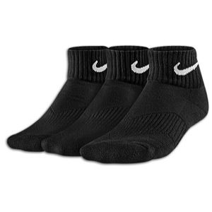 Nike 3 Pack Moisture MGT Cushion Quarter Socks   Boys Grade School   Training   Accessories   Black/White