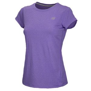 New Balance Go 2 Short Sleeve T Shirt   Womens   Running   Clothing   Amethyst/Heather/Reflective Silver