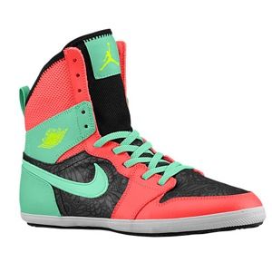 Jordan AJ 1 Skinny High   Girls Grade School   Basketball   Shoes   Atomic Red/Black/Green Glow/Volt