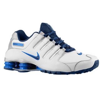 Nike Shox NZ   Mens   Running   Shoes   White/Metallic Silver/Prize Blue/Brave Blue