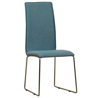 Pair of teal upholstered Alpine dining chairs