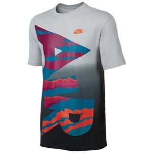 Nike Q1 S+ Air Dip Dye T Shirt   Mens   Casual   Clothing   Wolf Grey/Black/Safety Orange
