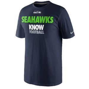Nike NFL Knows T Shirt   Mens   Football   Clothing   Seattle Seahawks   College Navy/Dark Grey Heather