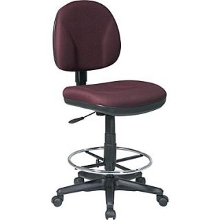 Office Star™ Fabric Armless Drafting Chair, Burgundy