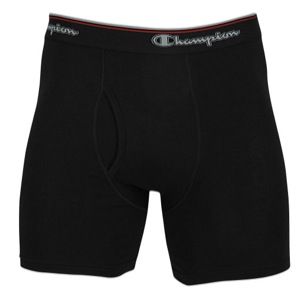 Champion 4 Pack Boxer Briefs W/ Fly   Mens   Training   Clothing   Black