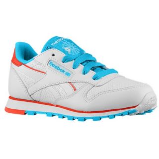 Reebok Classic Leather   Boys Preschool   Running   Shoes   White/Blue Bomb/China Red