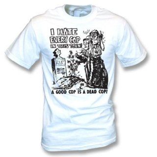 I Hate Every Cop In This Town(As Worn By Nick Cave) T shirt, Color White Sports & Outdoors