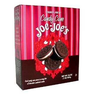 Trader Joes Candy Cane Joe Joes Sandwich Cookies Real Candy Cane Pieces in Every Bite  Limited Edition for the Festive Season Limited Quantities At Trader Joes  Packaged Sandwich Snack Cookies  Grocery & Gourmet Food