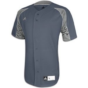 adidas Diamond King Full Button Jersey   Mens   Baseball   Clothing   Lead/White