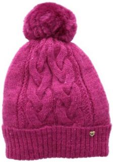 Juicy Couture Women's All That Glitters Sparkle Cable Beanie, Cashmere Rose, One Size Skull Caps