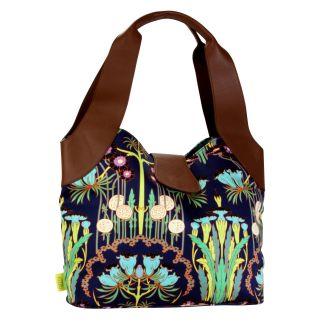 Amy Butler for Kalencom Wanderlust Collection Sweet Rose Tote Bag   Fuchsia Tree Navy   Luggage