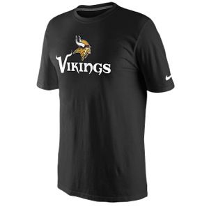 Nike NFL Authentic Logo T Shirt   Mens   Football   Clothing   Minnesota Vikings   Black/Dark Grey Heather