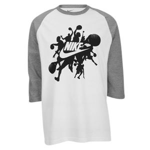 Nike Raglan Graphic T Shirt   Mens   Casual   Clothing   White/Dark Grey Heather/B