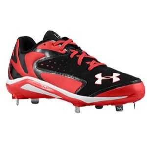 Under Armour Yard Low ST   Mens   Baseball   Shoes   Black/Red