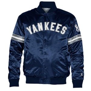 Starter MLB Satin Jacket   Mens   Baseball   Clothing   New York Yankees   Navy