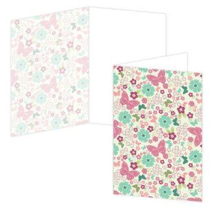 ECOeverywhere Flowers and Butterflies Boxed Card Set, 12 Cards and Envelopes, 4 x 6 Inches, Multicolored (bc12239)  Blank Postcards 