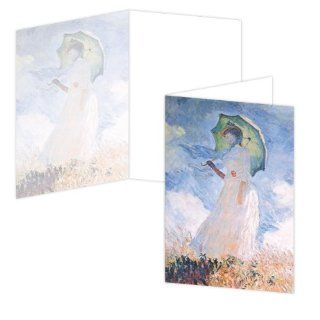 ECOeverywhere Woman with Parasol Boxed Card Set, 12 Cards and Envelopes, 4 x 6 Inches, Multicolored (bc12770)  Blank Postcards 