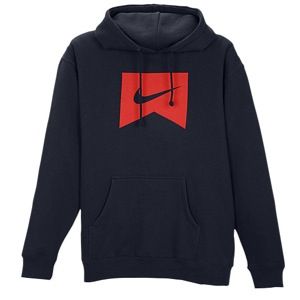 Nike Act Ribbon Icon PO Hoodie   Mens   Casual   Clothing   Obsidian/Sport Red