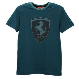 PUMA Ferrari Shield S/S T Shirt   Mens   Casual   Clothing   Deep Teal Green