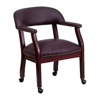 Flash Furniture Leather Conference Chair with Casters, Burgundy