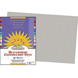 Pacon SunWorks Groundwood Construction Paper, Gray, 12(W) x 18(L), 50 Sheets