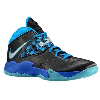 Nike Zoom Soldier VII   Mens   Basketball   Shoes   Black/Metallic Silver/Game Royal/Blue Hero