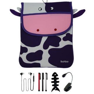Premium 10.1 inch Cow Memory Foam Case + 3 PACK of Stylus Pen + Ebook Light + Stereo Earphone w/mic and Fishbone holder for Asus Transformer TF 201 Prime tablet Electronics