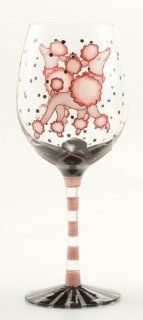 Pink Poodle Wine Glass Set 2 Pieces Kitchen & Dining